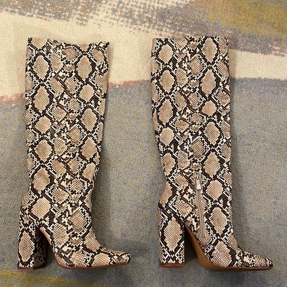 Tall Knee High Python Boots.